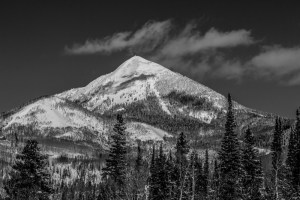 Hahn's Peak in black and white