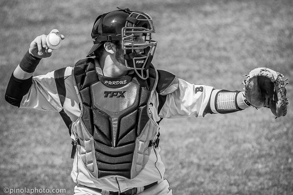 Jack Picchiotti (31) of Purdue throws down to second base against Northwestern