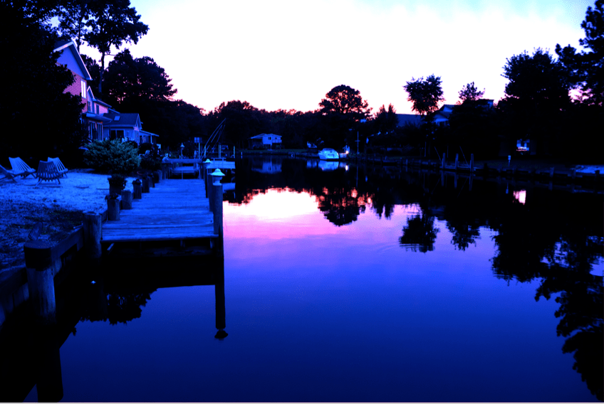 dock sunset 32 bit